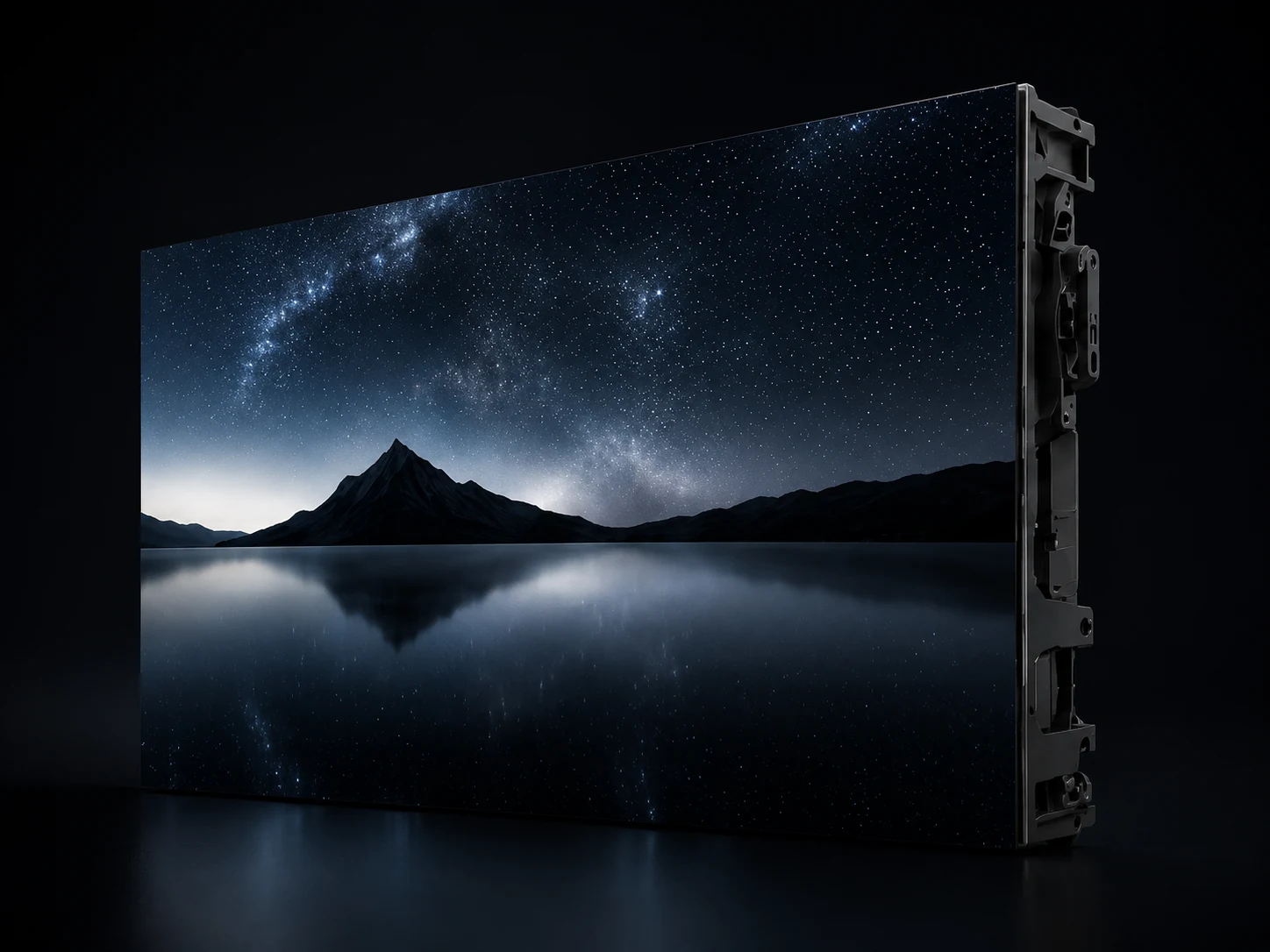 PRIMA front LED display showing a dark high-contrast image with fine star detail
